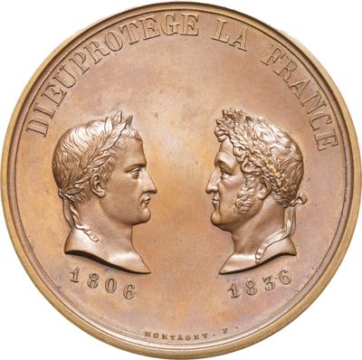 les deux hommes se font face sur une pièce de monnaie