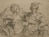 an image of a drawing of two women sitting next to each other