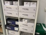 a shelf that has many different types of items on it