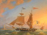 une image représentant un tableau d'un navire en mer