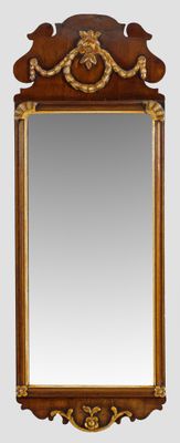 paire de miroirs français du XIXe siècle en noyer sculpté