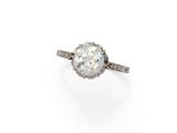 a diamond single - stone ring, by van cleef