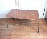 TABLE BASSE de forme rectangulaire à piétement en bronze faç… (photo 3)