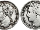 une pièce d'argent représentant la tête d'un homme et le visage d'une femme