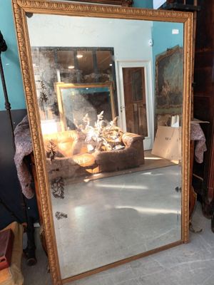 Miroir rectangulaire glace biseauté cadre en bois sculpté à …