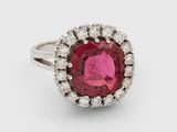 a pink tourmaline and diamond ring
