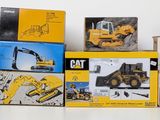 many boxes of construction equipment on a white surface