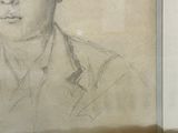 a picture of a drawing of a woman on the wall
