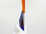 an image of a sculpture made out of glass on a white surface