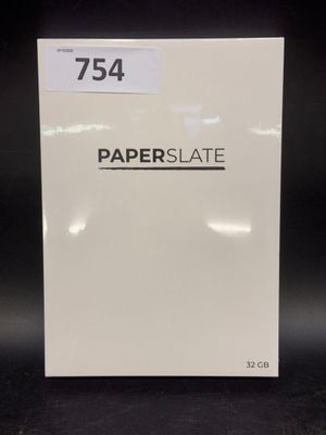 the paper is white and has black lettering on it