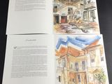 two pages of a book with a picture of a house
