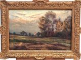 an image of a painting of a landscape with trees in the background