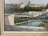 a painting of a view of the eiffel tower from a window
