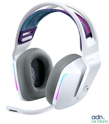 a close up of a pair of headphones on a white surface