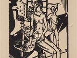 an image of a black and white drawing of a man and a woman