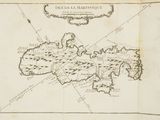 une ancienne carte de l'île de Saint-Martin datant du milieu du XVIIIe siècle