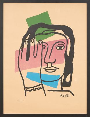 une image représentant un tableau où l'on voit une femme portant sa main à son visage