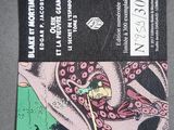 a sticker with a picture of an octopus holding a toothbrush