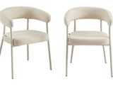 pair of white chairs with arms and legs on a white background