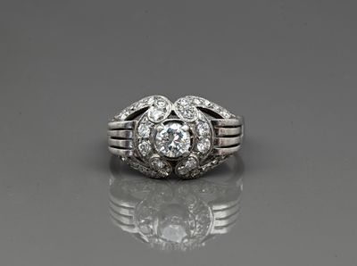a diamond and white gold ring