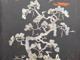 an image of a painting of a tree with birds flying around it
