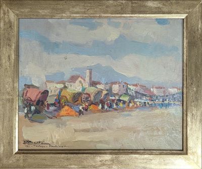 Marcel BERTOIN (1897-1983) Tortosa, marché aux oranges