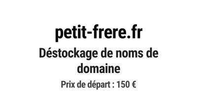 Nom de domaine petit-frere.fr. Catégorie: Services à la pers…