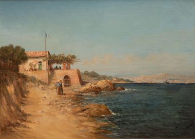 Émile GODCHAUX (1860-1938). Paysage méditerranéen.