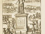 drawing of a monument with a statue of a man on top of it
