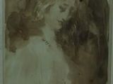 portrait d'une femme en robe blanche dans un cadre blanc