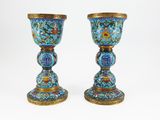 pair of chinese cloise enamel vases, 20th century