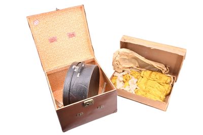 a box with a belt inside of it on a white surface