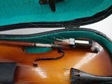 a violin that is sitting in a case on the floor
