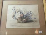 une photo d'un tableau représentant des fleurs dans un panier