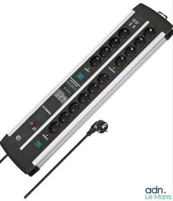 a close up of a power strip with a power strip attached to it