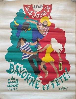 a poster on the side of a building advertising a show