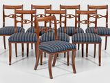 set of six mahogany dining chairs with upholstered upholstered seats