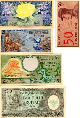 INDONESIE. Lots de 25 billets. P.