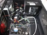 a black case with a computer inside of it