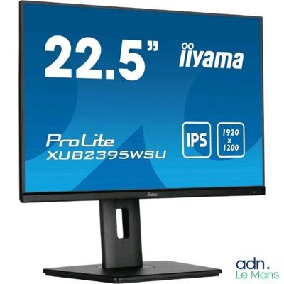 the monitor is displaying the image of a large screen