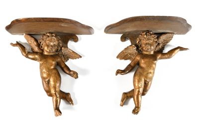 paire de couverts anciens en laiton ornés de motifs « cherensils »