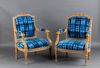 pair of louis xvi style gilet chairs