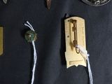 many different types of electrical wires on a black surface