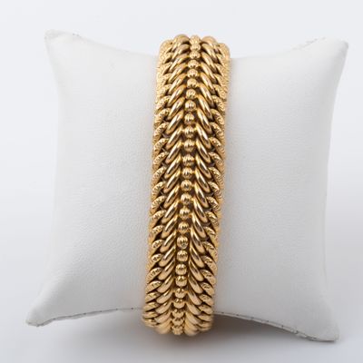 Large bracelet maille chevrons, or 18K - Photo 1