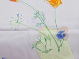 a painting of flowers in a vase on a table