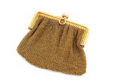an image of a gold purse on a white background
