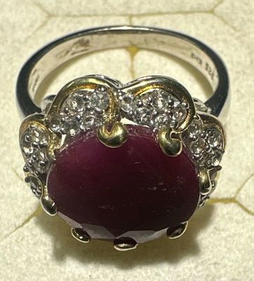 BAGUE RUBIS 6.20CTS - ARGENT 925 - Taille 54 - 5g (84)