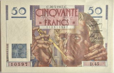 50 francs Le Verrier 20/3/1947 , PROCHE NEUF