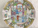 a plate with a picture on it on a table