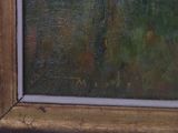 a picture of a painting of a cat sitting on a window sill